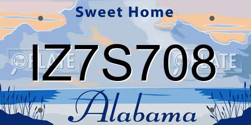 IZ7S708 Alabama License Plate