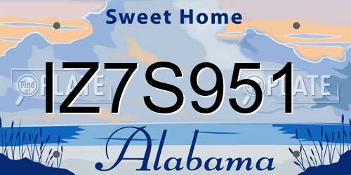 IZ7S951 Alabama License Plate