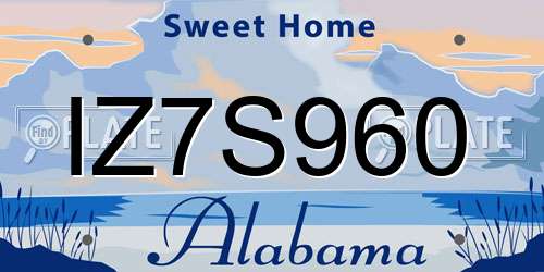 IZ7S960 Alabama License Plate
