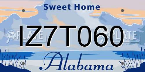 IZ7T060 Alabama License Plate