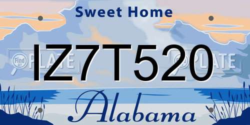 IZ7T520 Alabama License Plate