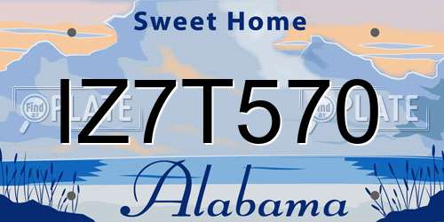 IZ7T570 Alabama License Plate