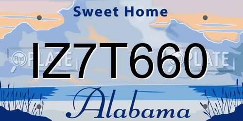 IZ7T660 Alabama License Plate