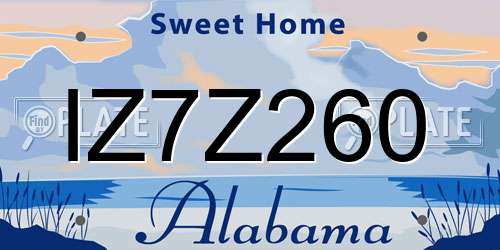 IZ7Z260 Alabama License Plate
