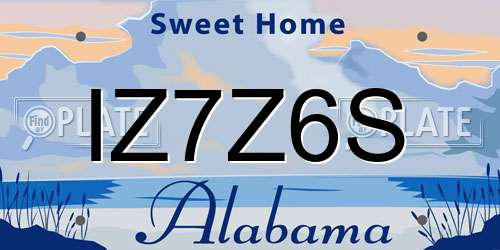 IZ7Z6S Alabama License Plate
