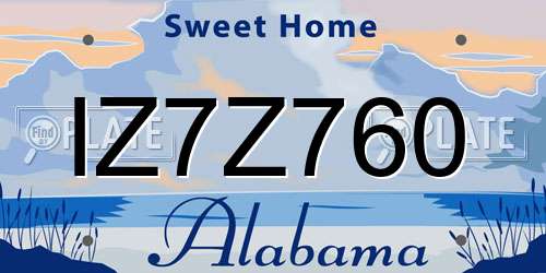 IZ7Z760 Alabama License Plate