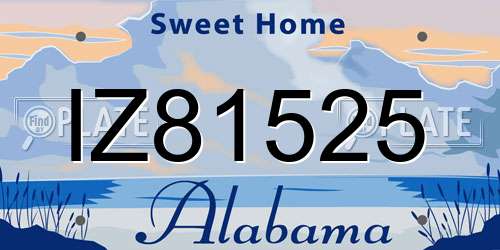 IZ81525 Alabama License Plate
