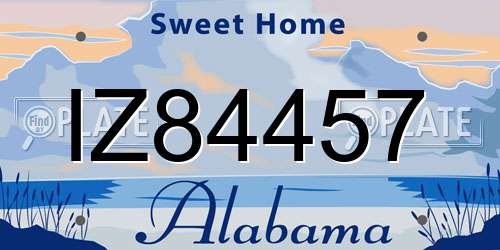 IZ84457 Alabama License Plate
