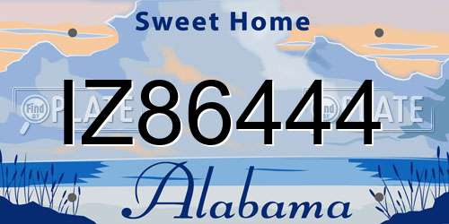 IZ86444 Alabama License Plate