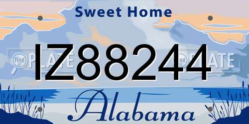 IZ88244 Alabama License Plate