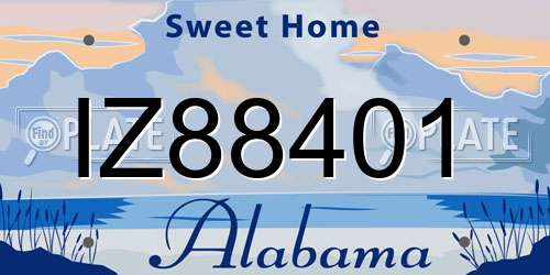 IZ88401 Alabama License Plate