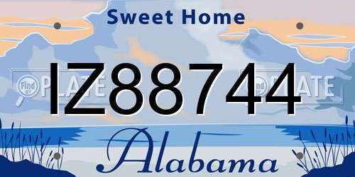 IZ88744 Alabama License Plate