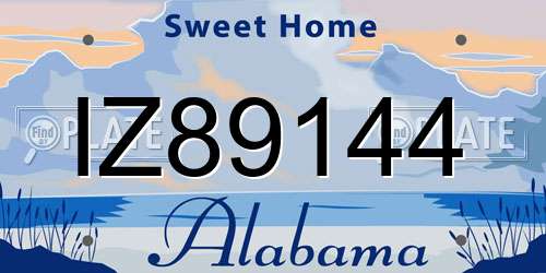 IZ89144 Alabama License Plate