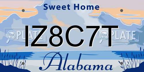 IZ8C7T Alabama License Plate