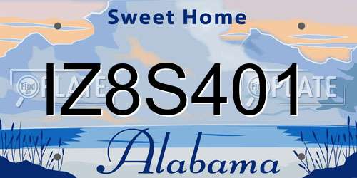 IZ8S401 Alabama License Plate