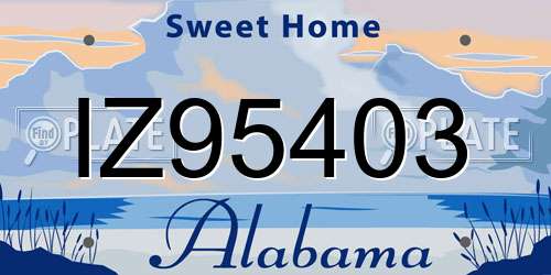 IZ95403 Alabama License Plate