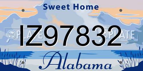 IZ97832 Alabama License Plate
