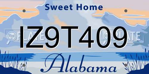 IZ9T409 Alabama License Plate