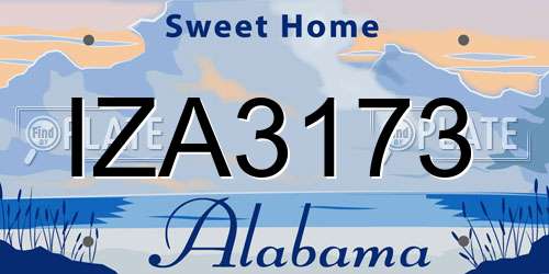 IZA3173 Alabama License Plate