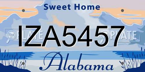 IZA5457 Alabama License Plate