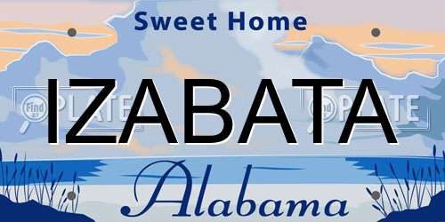 IZABATA Alabama License Plate