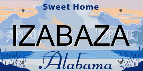 IZABAZA Alabama License Plate