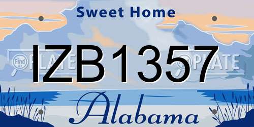 IZB1357 Alabama License Plate