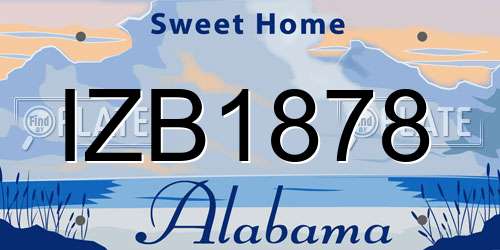 IZB1878 Alabama License Plate