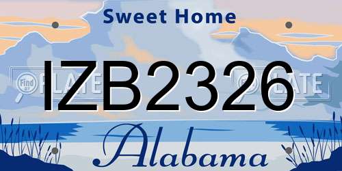IZB2326 Alabama License Plate