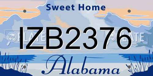 IZB2376 Alabama License Plate
