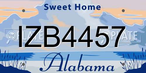 IZB4457 Alabama License Plate