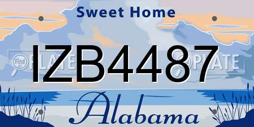 IZB4487 Alabama License Plate
