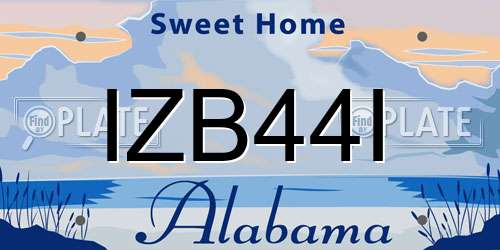 IZB44I Alabama License Plate