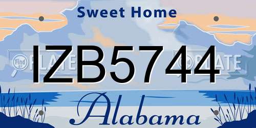 IZB5744 Alabama License Plate