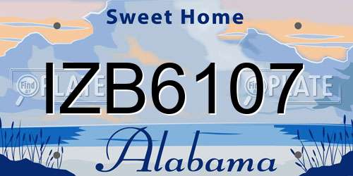 IZB6107 Alabama License Plate
