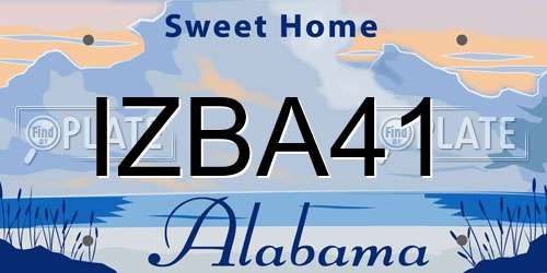 IZBA41 Alabama License Plate
