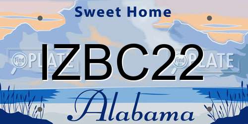 IZBC22 Alabama License Plate