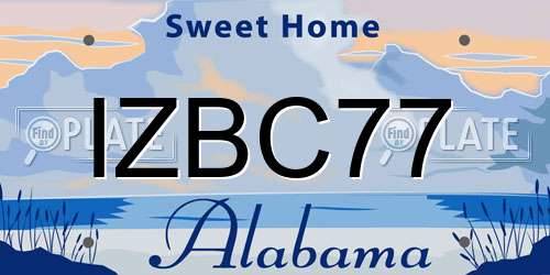 IZBC77 Alabama License Plate