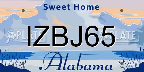 IZBJ65 Alabama License Plate