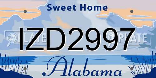 IZD2997 Alabama License Plate