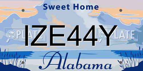 IZE44Y Alabama License Plate