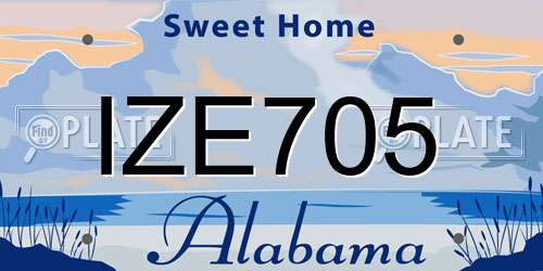 IZE705 Alabama License Plate