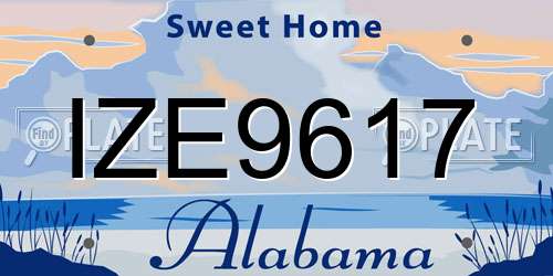 IZE9617 Alabama License Plate