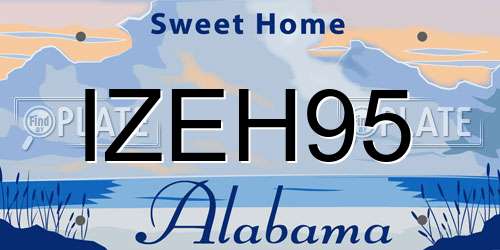 IZEH95 Alabama License Plate