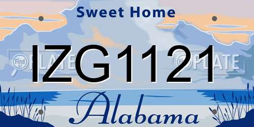 IZG1121 Alabama License Plate