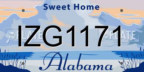 IZG1171 Alabama License Plate