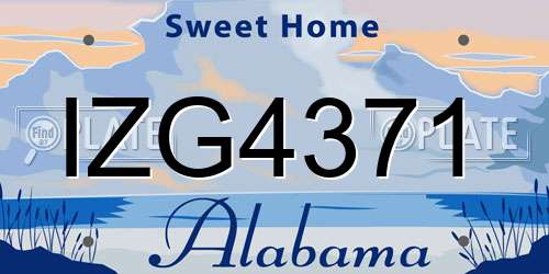 IZG4371 Alabama License Plate