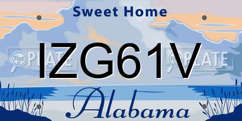 IZG61V Alabama License Plate