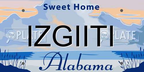 IZGIITI Alabama License Plate