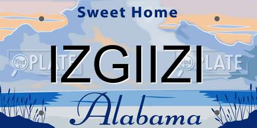 IZGIIZI Alabama License Plate